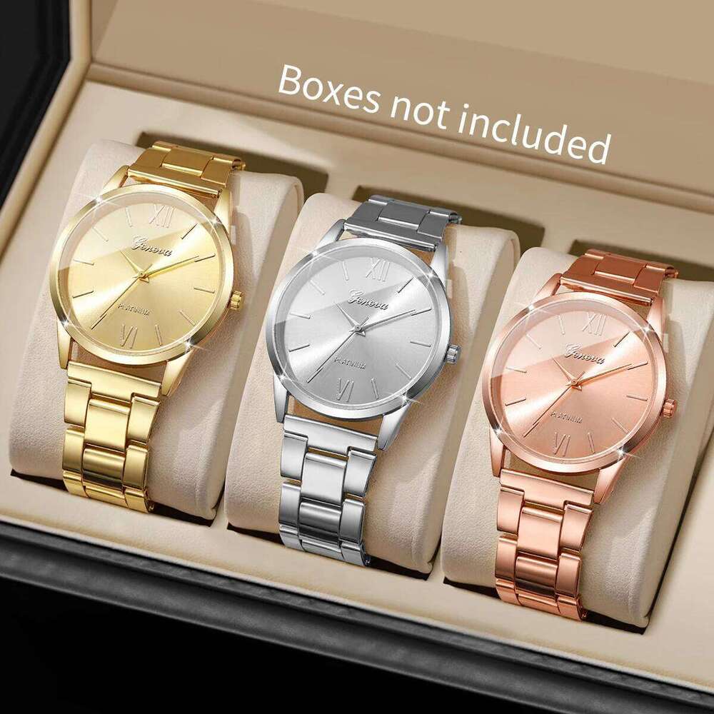 1/2/3PCS Fashion Women es Set Simple Roma Dial Quartz For Ladies Clock Reloj Mujer Without Box H260228