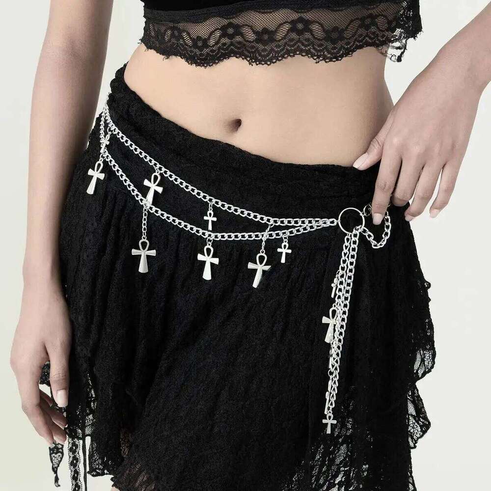PuRui Trendy Creative Multilayer Cross Tassel Pendant Belly Waist Chain for Women Sexy Dress Halloween Accessories Charm Jewelry H260228