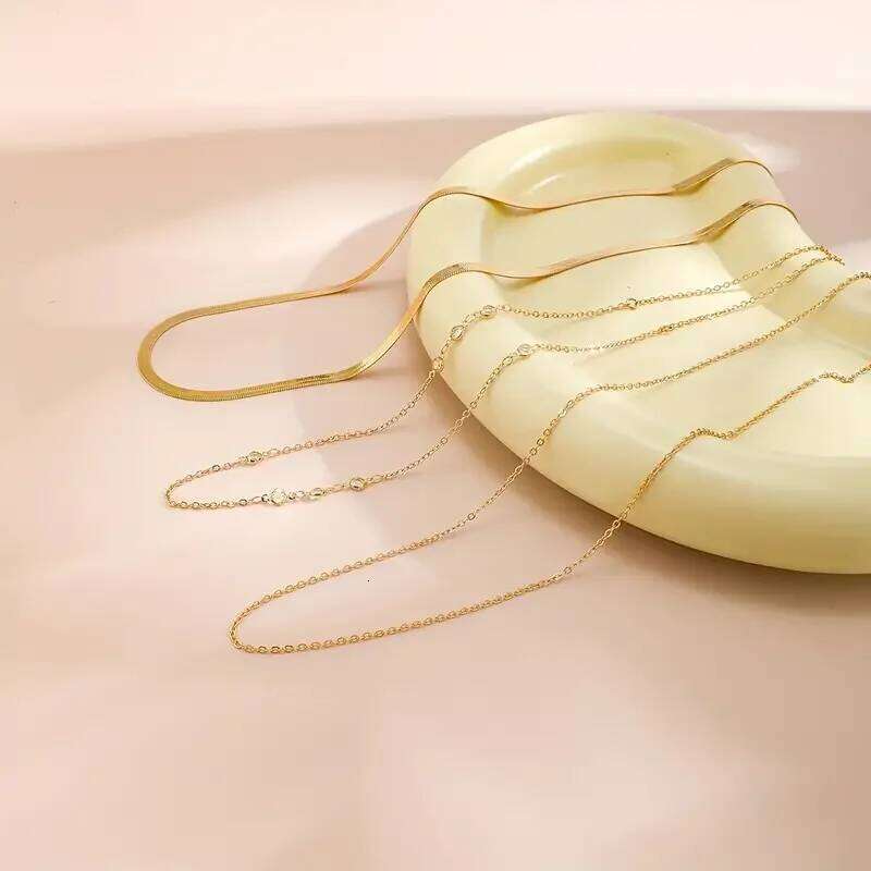 3pcs/set Boho Crystal Belly Waist for Women Simple Punk Gold Color Flat Snake Chain Bikini Body Jewelry Gifts 2024 H260228