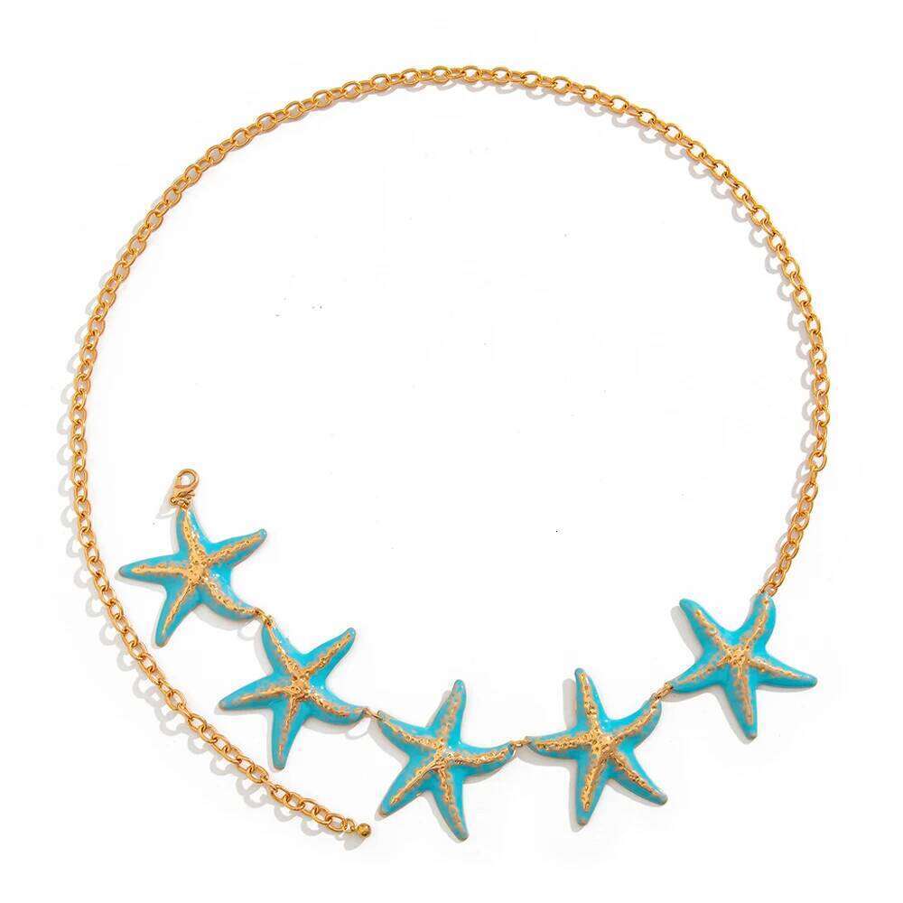 Sexy Summer Starfish Waist Chain Belt Swimsuits Body Accessories Beach Lingerie Metal Bikini Belly Chains Women Dress Jewelry H260228