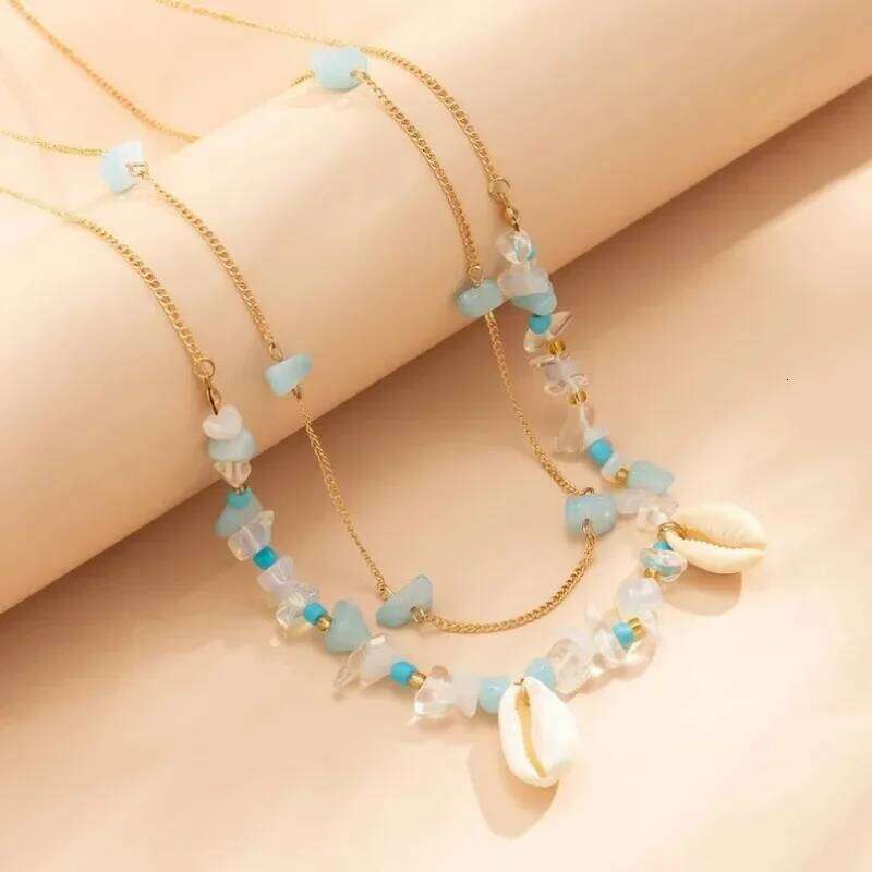 Summer Women's Bohemian Style Natural Gravel Shell Double-layer Body 2025 Bikini Beach Waist Chain H260228