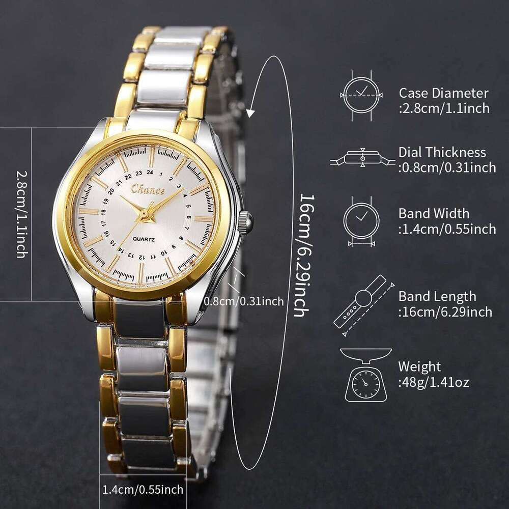 Women's Fashion Stainless Steel Band Analog Quartz es H260228