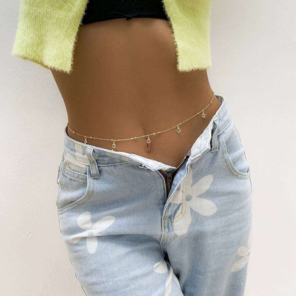 PuRui Sexy Crystal Glass Belly Belt Waist Women Summer Beach Bikinis Festival Body Chain Jewelry Accessories H260228