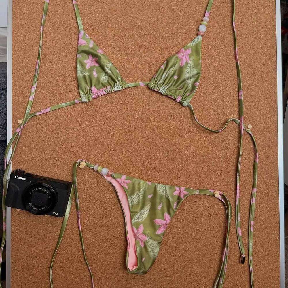 Micro Bikinis 2026 Sexy Women Swimsuit Swimwear Female Floral Thong Bikini Set Biquini Bathing Swimming Suit Beachwear Z260301