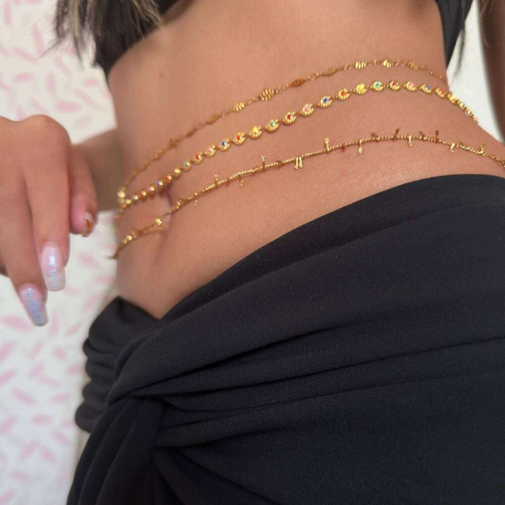 Bohomia Sun Disc Belly Stainless Steel Enamel Colored Flower Waist Chain for Women Summer Beach Bikini Body Jewelry Gift H260228