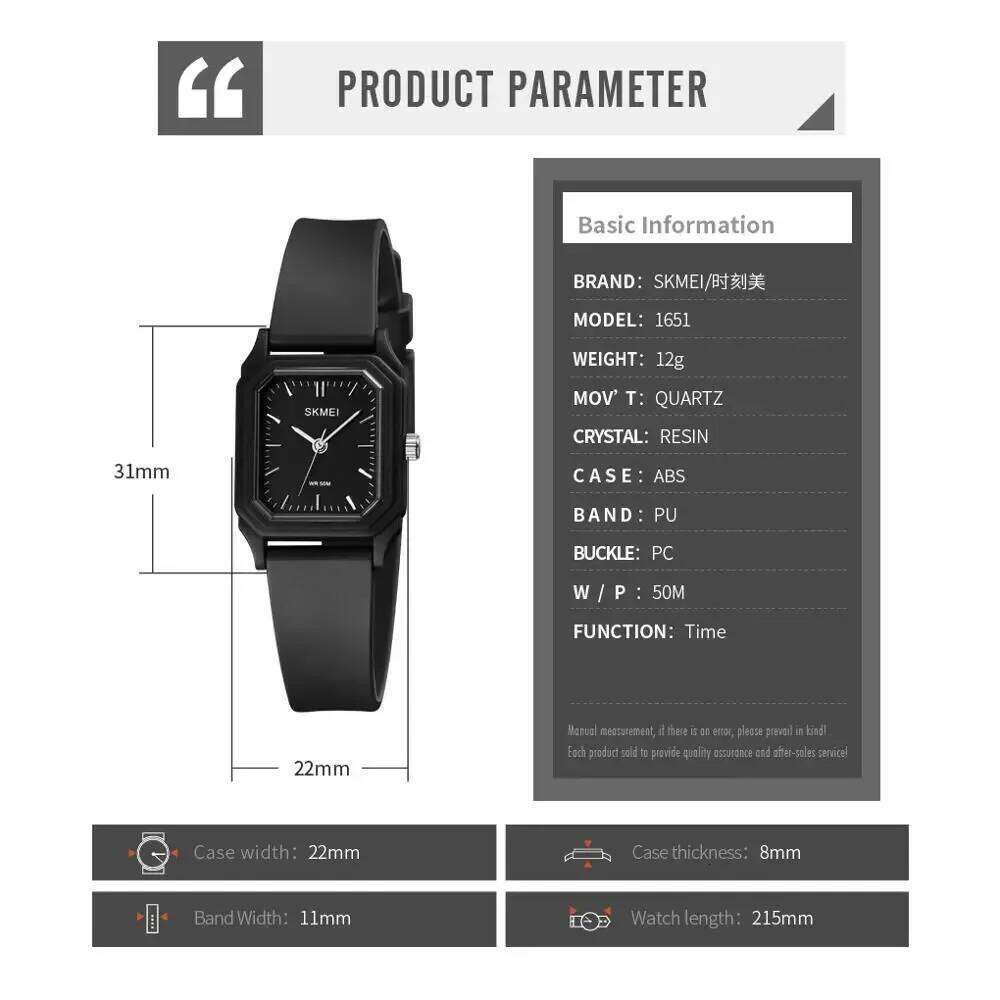 SKMEI 1651 Small Young Lady Clock reloj mujer Light Thin Girls es Fashion Creative Women Quartz Wristes H260228