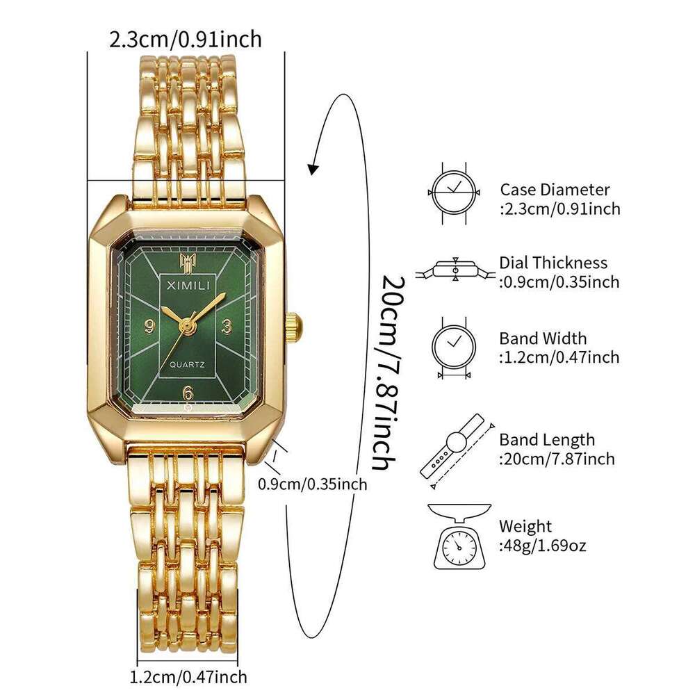 Fashion Rectangle Women Quartz Ladies Stainless Steel Strap es Girls Clock Gift H260228