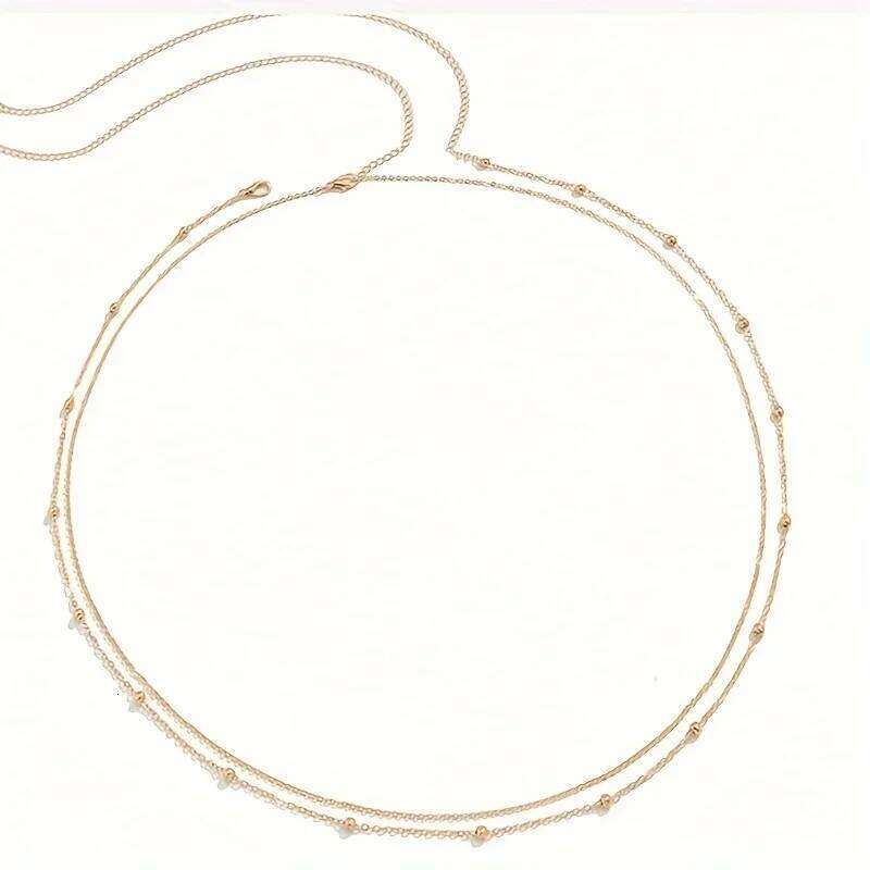Fashion Double-layer Waist Women Sexy Golden/Silvery Beach Body Chain Jewelry H260228