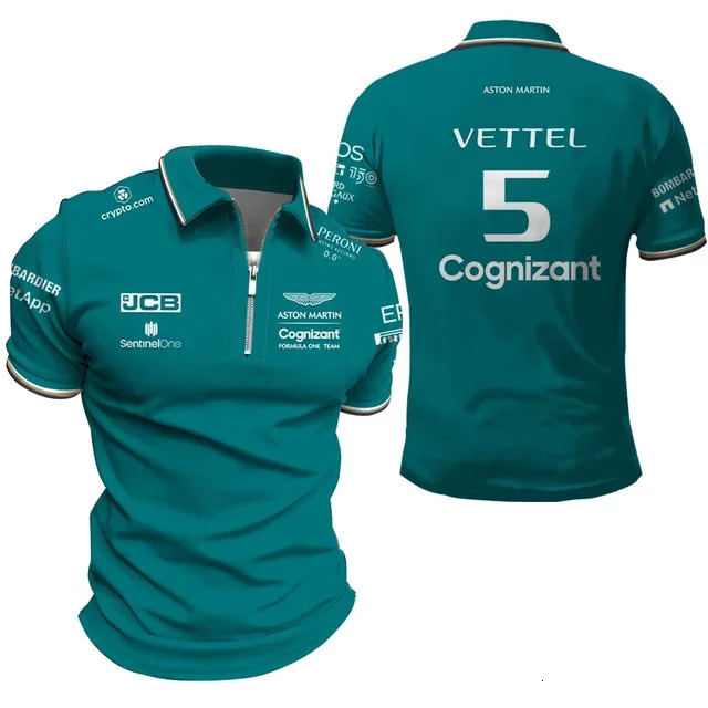 Aston Martin Summer Mens Polo Shirt Alonso 14 Oversized Breathable Racing Car Wear 260226