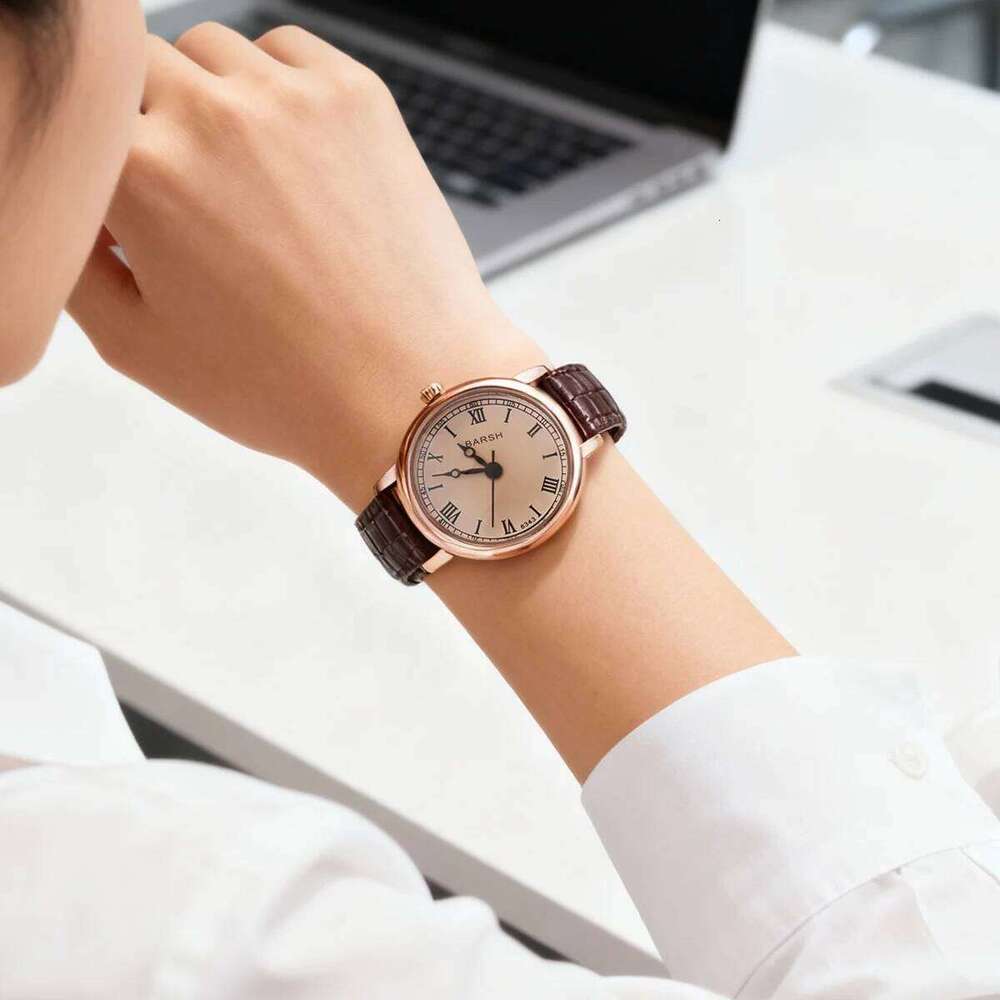 Fashion Retro Simple Leather with Round Dial Quartz Women, Suitable for Everyday Wear, Christmas Gift H260228