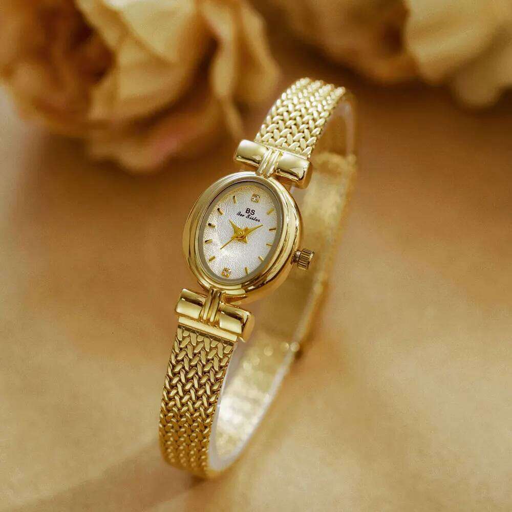 Womens Gold Quartz Small Dial Classic Wheat Ears Elegant Lady Wrist Fashion Female Dress Gift H260228
