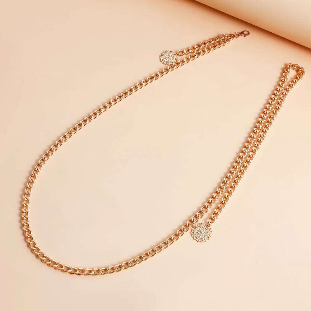 Trendy Fashion Simple Sexy Gold Color Aluminum Waist Jewelry Belly Chain Women's Skirts Accessories H260228
