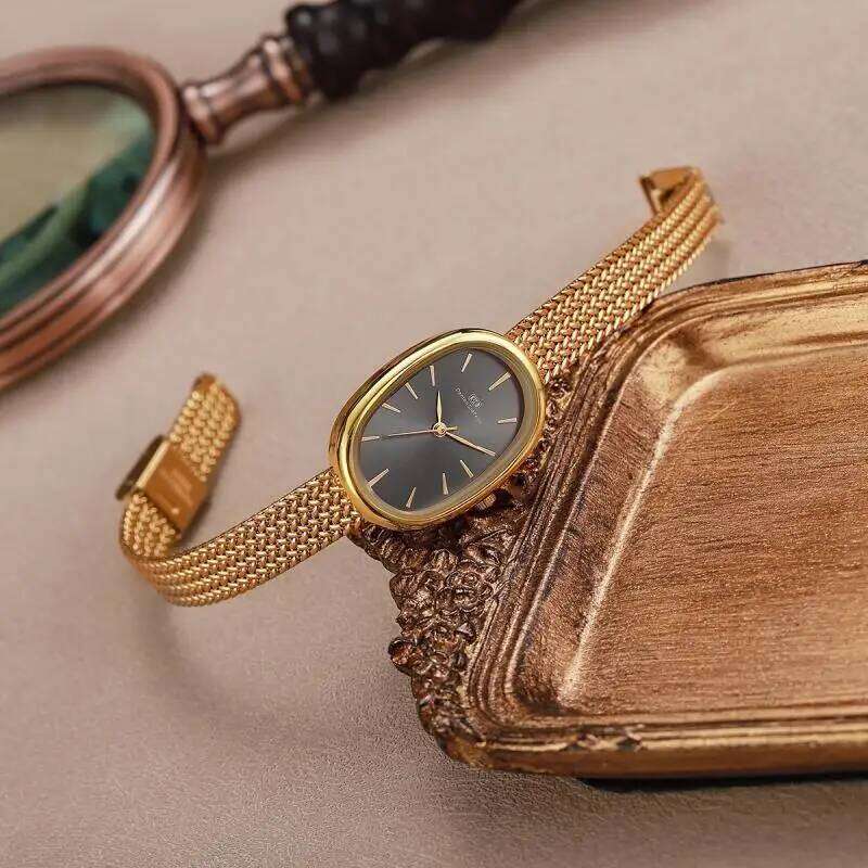 Cross border es, niche, , high-end, oval shaped dial with dotted diamonds, fashionable hot selling es H260228