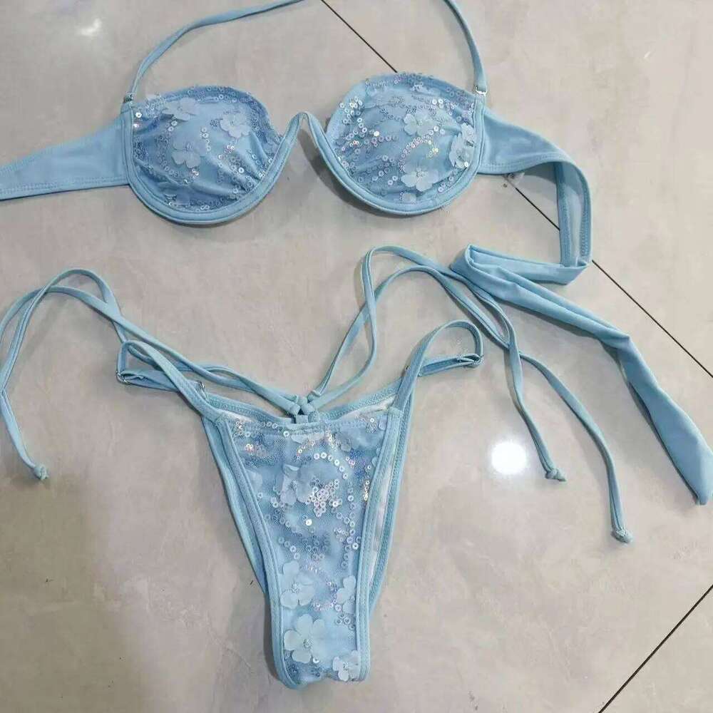 Push Up Bikinis 2025 Sexy Women Swimsuit Female Swimwear Bikini Set Shiny Biquini Bathing Bandage Swimming Suit Beachwear Z260301