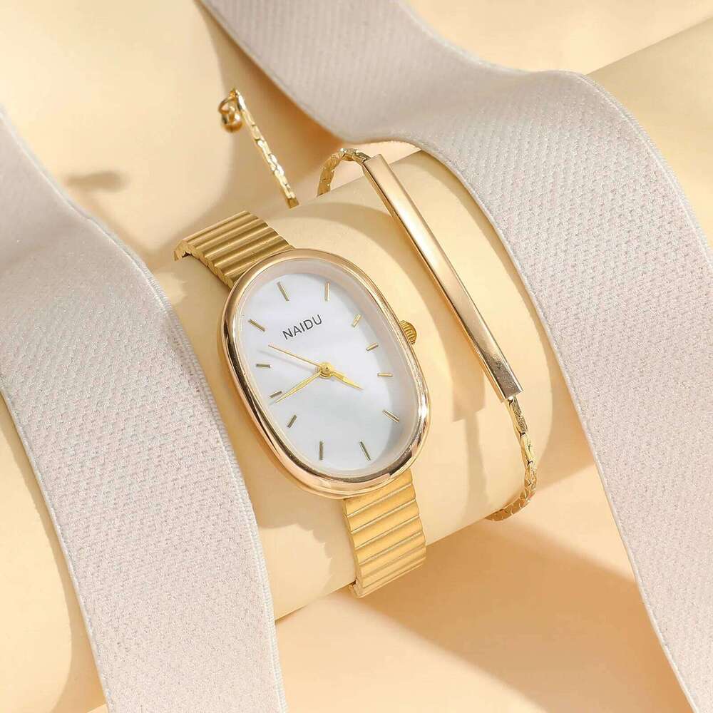 Elegant Oval Women Quartz Brand Stainless Steel Band Dress Wrist Fashion Casual Classical Ladies es H260228