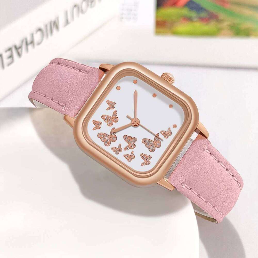 Fashion Square Case Wrist Leather Strap es Women Quartz Ladies Clock Festival Gift Valentine's Day H260228