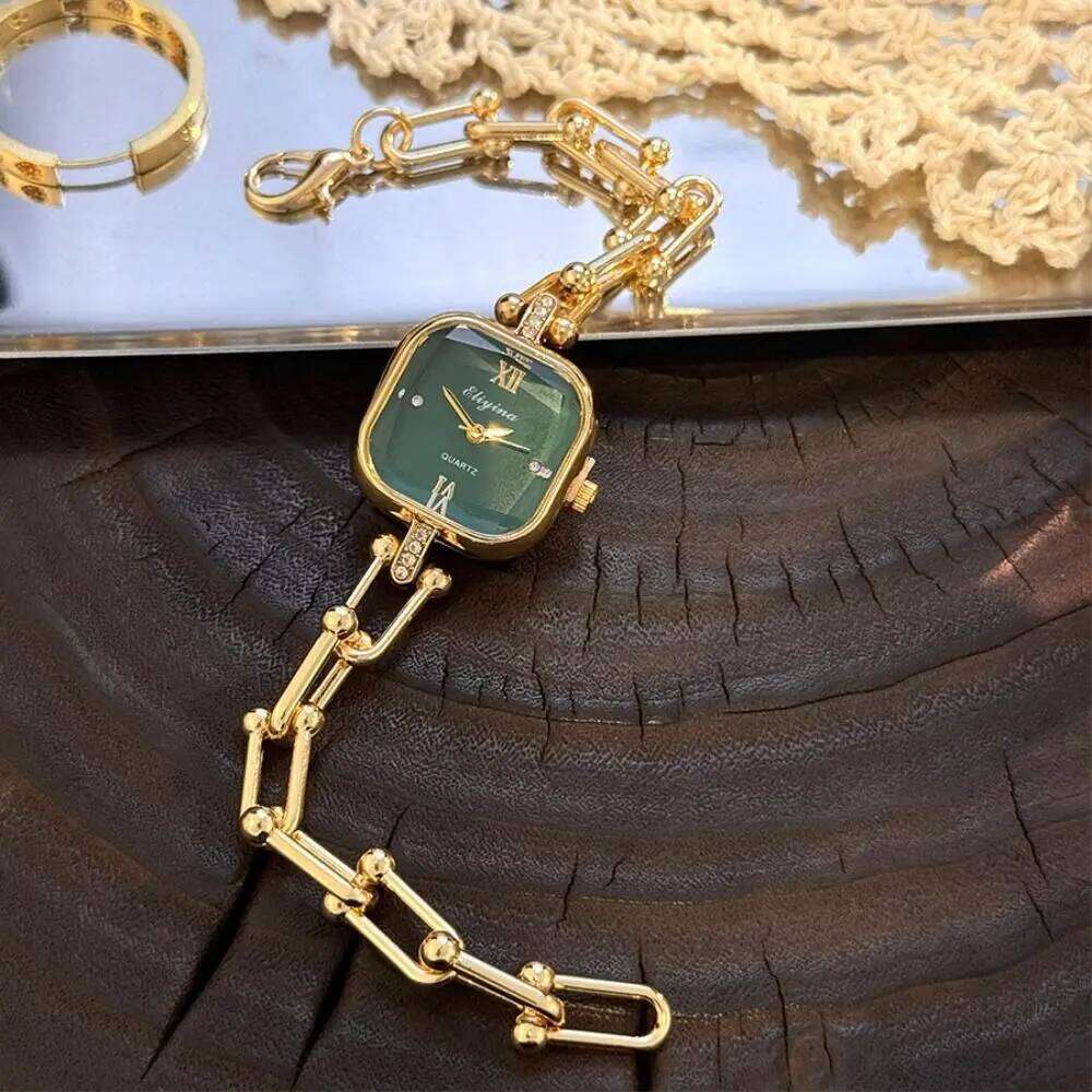 Vintage Square U-Shape Clasp Design Ladies Elegant Gift Quartz H260228