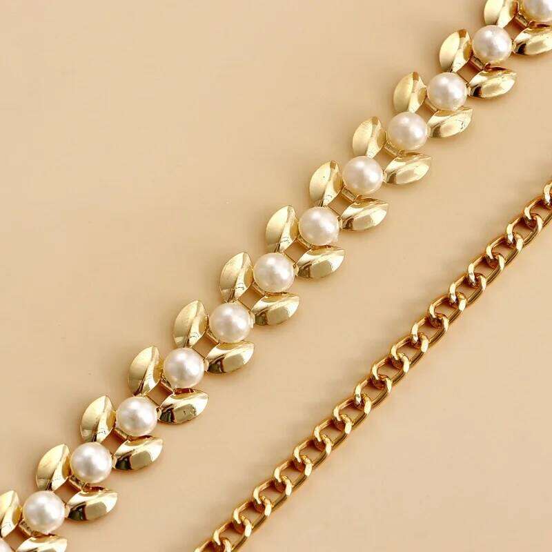 Imitation Belts Women With Dress Sub Sweater Multi-layer Pearl Waist Women's Simple Body Chain H260228