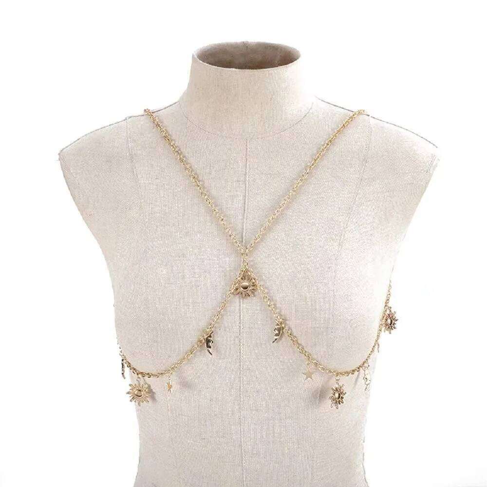 Fashion Charm Sexy For Women Star Moon Sun Pendant Tassel Belly Waist Chain Female Summer Beach Party Body Jewelry H260228