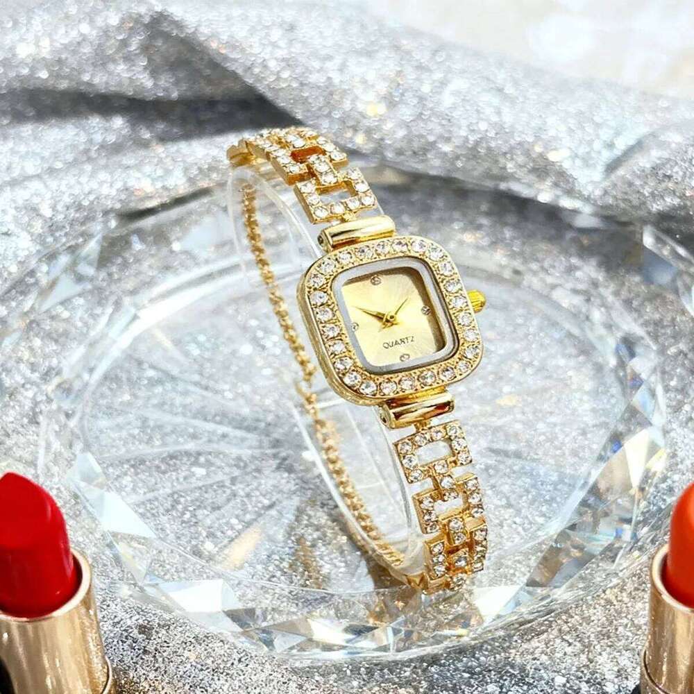 1pc-Adjustable Chain Square Small Women's Quartz Christmas, Valentine's Day Gift H260228