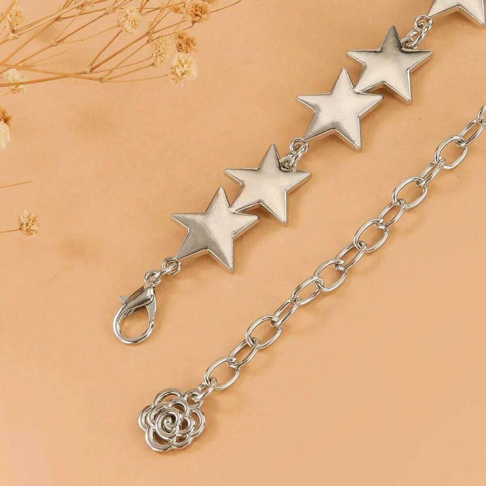 European and American Sweet Star Women's Metal Thin Waist with Skirt Decoration All-match Distinctive Chain Belt for Women H260228