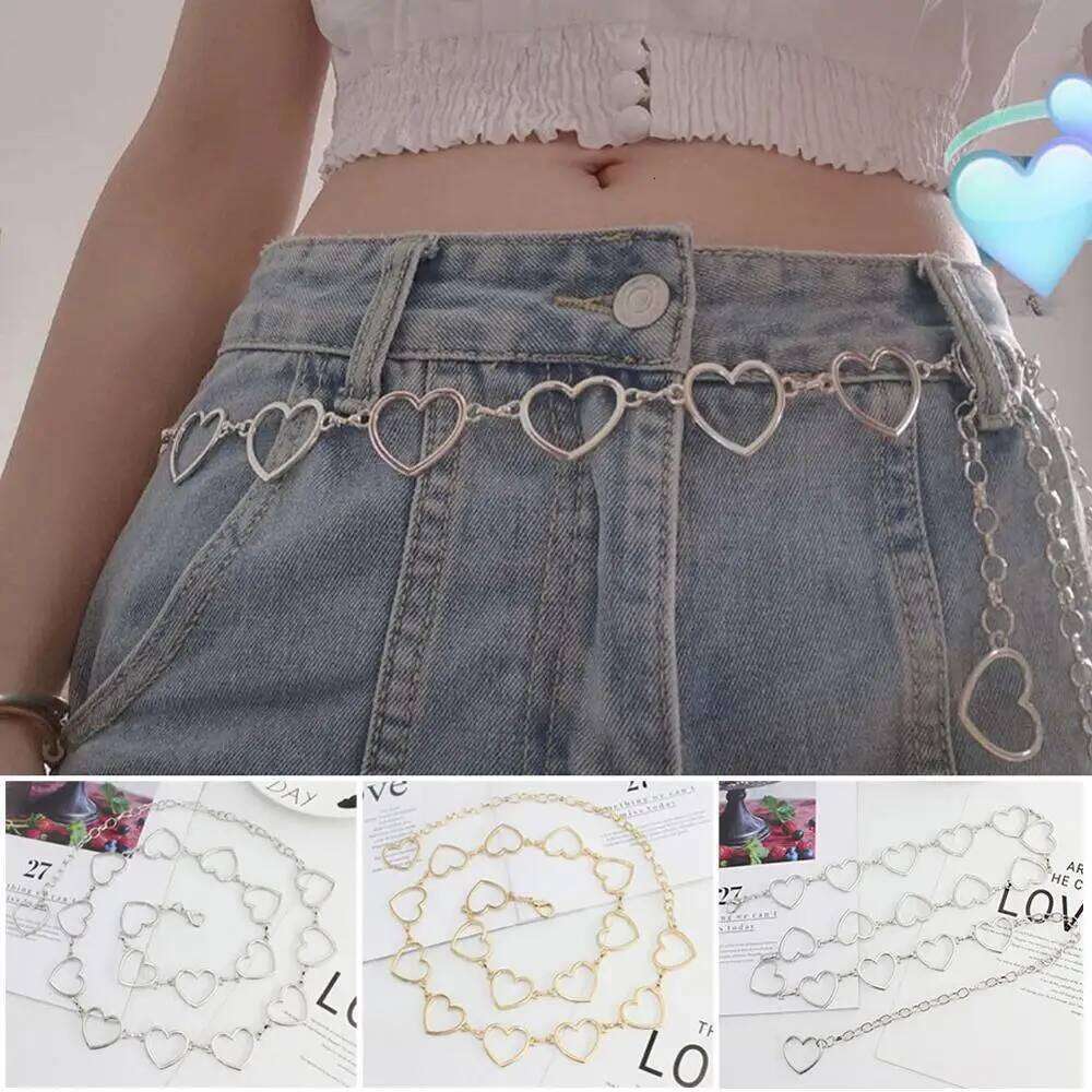 Waistband Pants Classic Chain Heart Hollow Girdle For Women Hip Hop Style Fashion Fine 105cm Waist Belts Trendy H260228