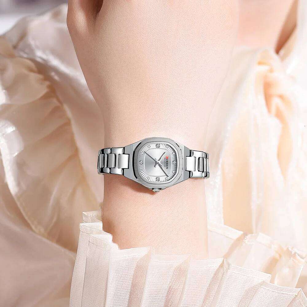 CURREN Jam Tangan Perempuan Original Waterproof Quartz Stainless Steel Minimalis Green Women 9104 H260228