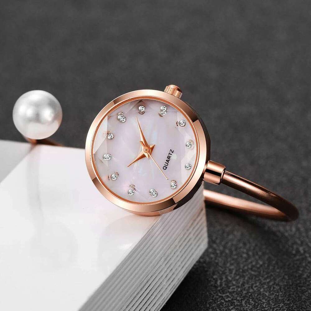 Elegant Pearl Strap Women Quartz Wrist Fashion Diamond Dial For Ladies Clock Reloj Mujer H260228