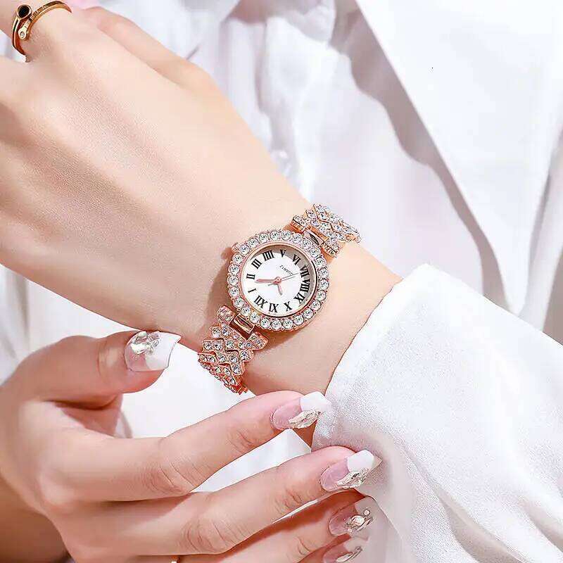 3PCS/Set Fashion Roma Dial Quartz Rhinestone Strap Wrist es for Women ClockWithout Box H260228
