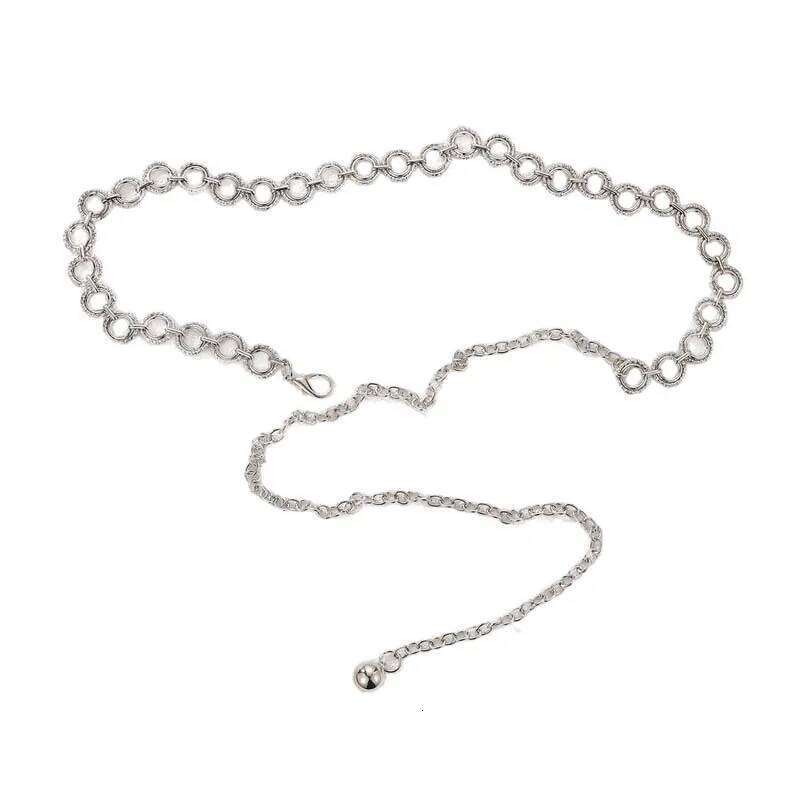 Exaggerated Metal Geometric Circular Waist for Women Fashion Gold Color Hollow Round Belly Chain Jewelry Accessories H260228