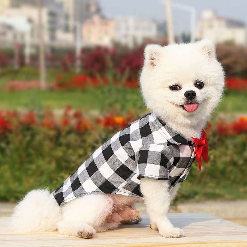 Famous brand Plaid Shirt Suit Wedding Dress Teddy Bichon Small Medium Large Dog Pet Clothes Cat Supplies pupakaIK