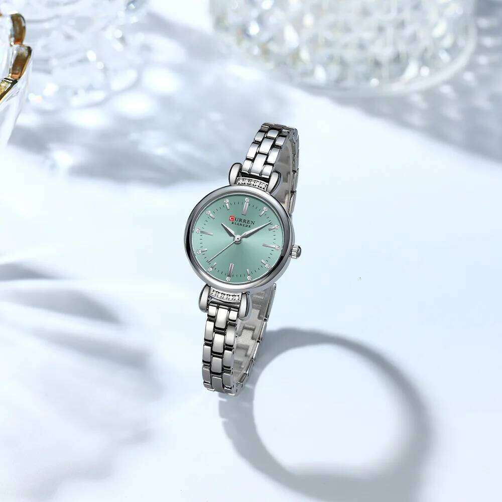 CURREN-Elegant Dress for Women, Luxurious and Exquisite, 28mm Dial with Shinning Rhinestone, Quartz Wrist, New H260228