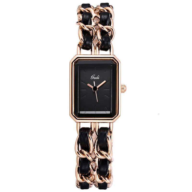 Light High-end Square Plate W atch Niche Creative Women's Small Fragrant Wind Quartz H260228