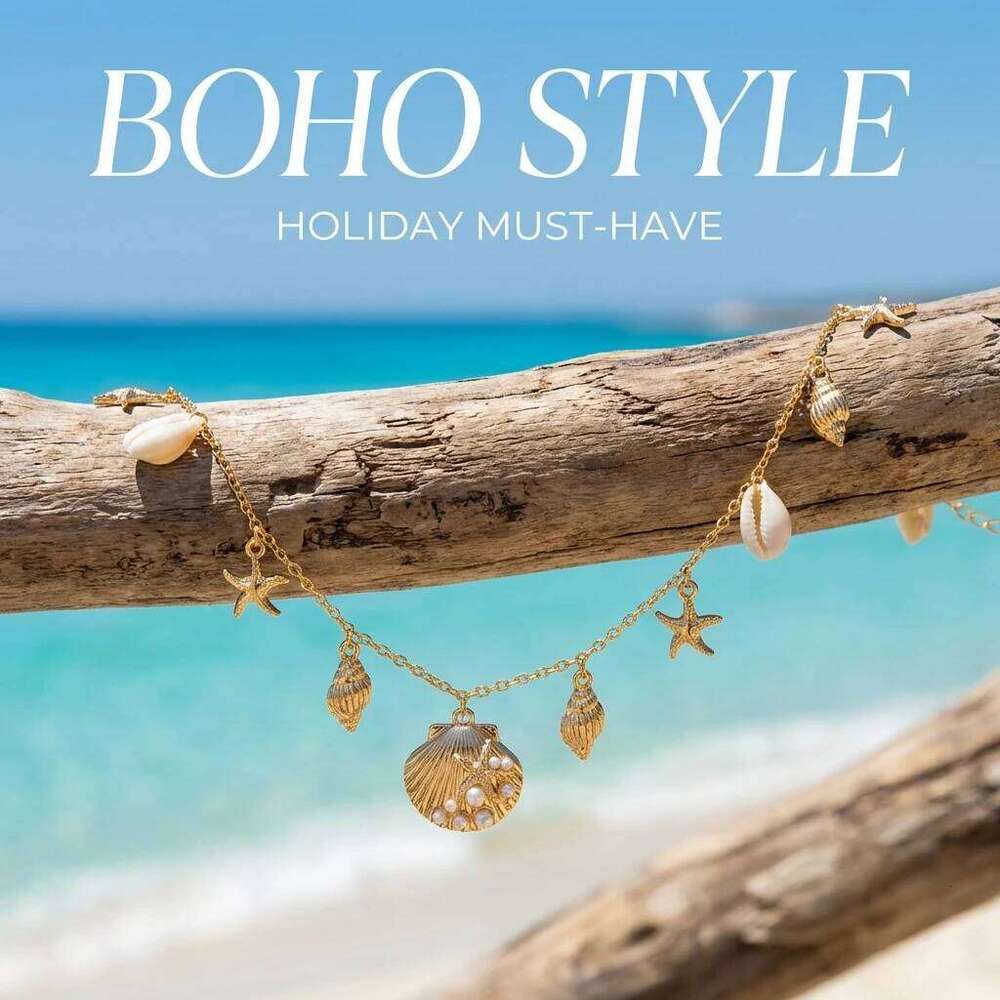 Bohemian Waist for Women Cold Color Starfish Shell Imitation Pearl Chain Summer Beach Bikini Body Jewelry Accessories H260228