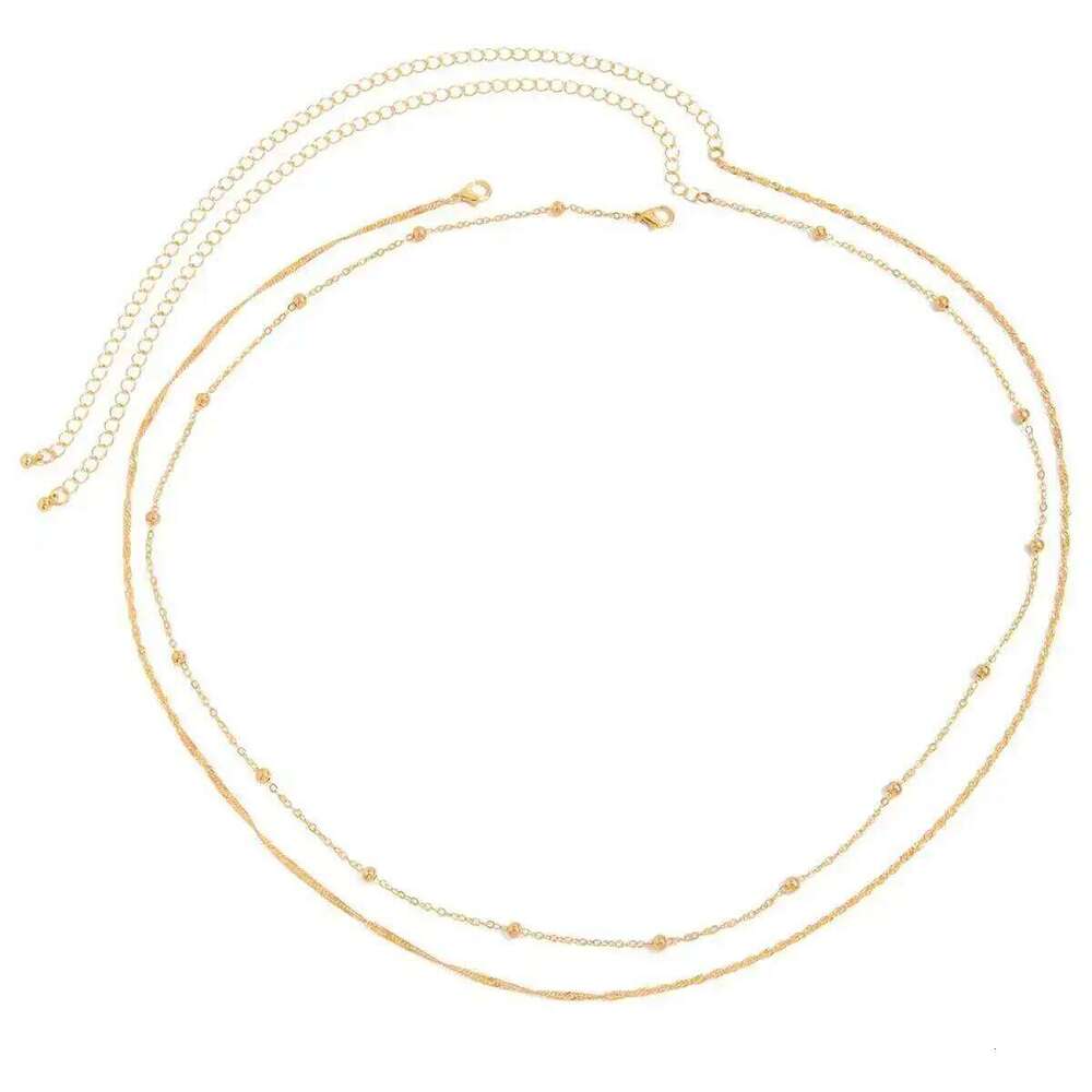 IngeSight.Z 2Pcs/set Fashion Sexy Waist Belly Women Boho Summer Beach Bikini Body Thin Chain Party Trend Jewelry Accessory H260228