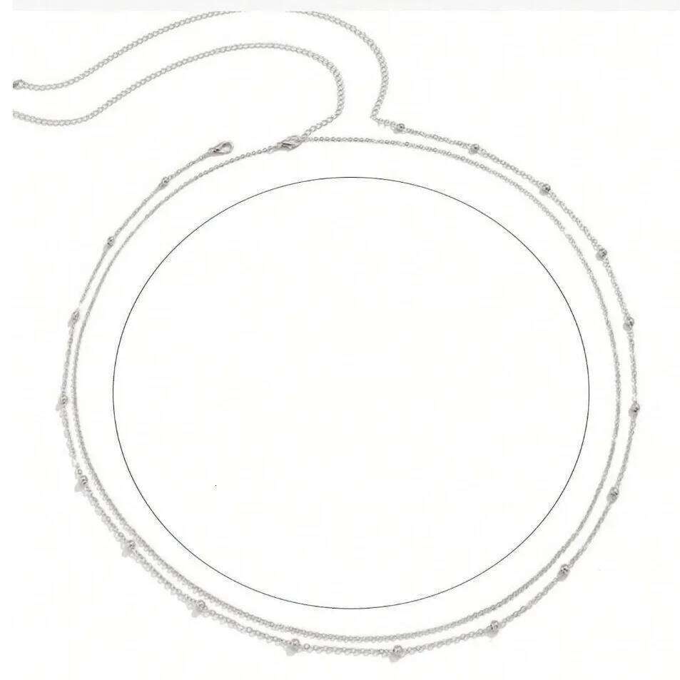 Girls Simple Beaded Belly For Women Fashion Gold Color Metal Beach Bikini Single Link Chains Waist Body Jewelry Accessory H260228