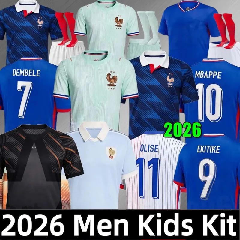 2026 World Cup french soccer jerseys MBAPPE 26 27 francia THAUVIN BARCOLA OLISE EKITIKE KANTE Maillot de foot enfants Football shirt equipement de foot Men kids kit