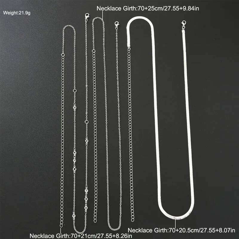 3Pcs Boho Flat Snake Belly Waist Chain for Women Simple Silver Color Zircon Summer Beach Jewelry Female Bikini Accessories H260228