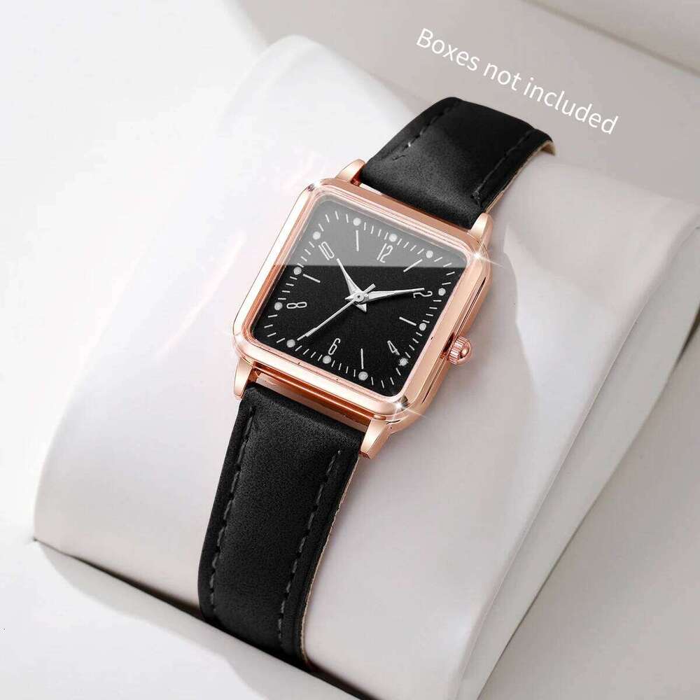 Women Fashion Leather Strap Quartz Wrist Simple Small Square Dial Reloj Mujer Girls Clock GiftWithout Box H260228