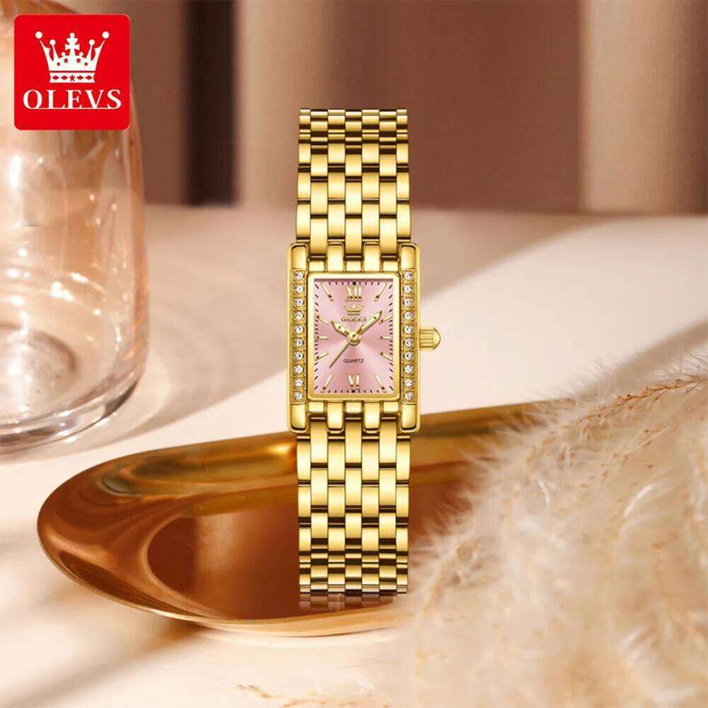 OLEVS 3700 Elegant Original Women Sparkling Quartz Square Lightness Ladies Gifts Fine Textured Dial H260228