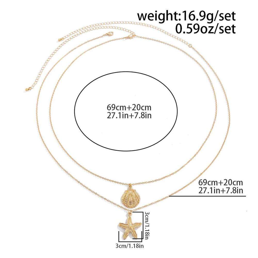 Salircon MultiLayer Starfish Conch Pendant Belly for Women Summer Beach Sexy Bikini Gold Color Waist Chain Body Jewelry H260228