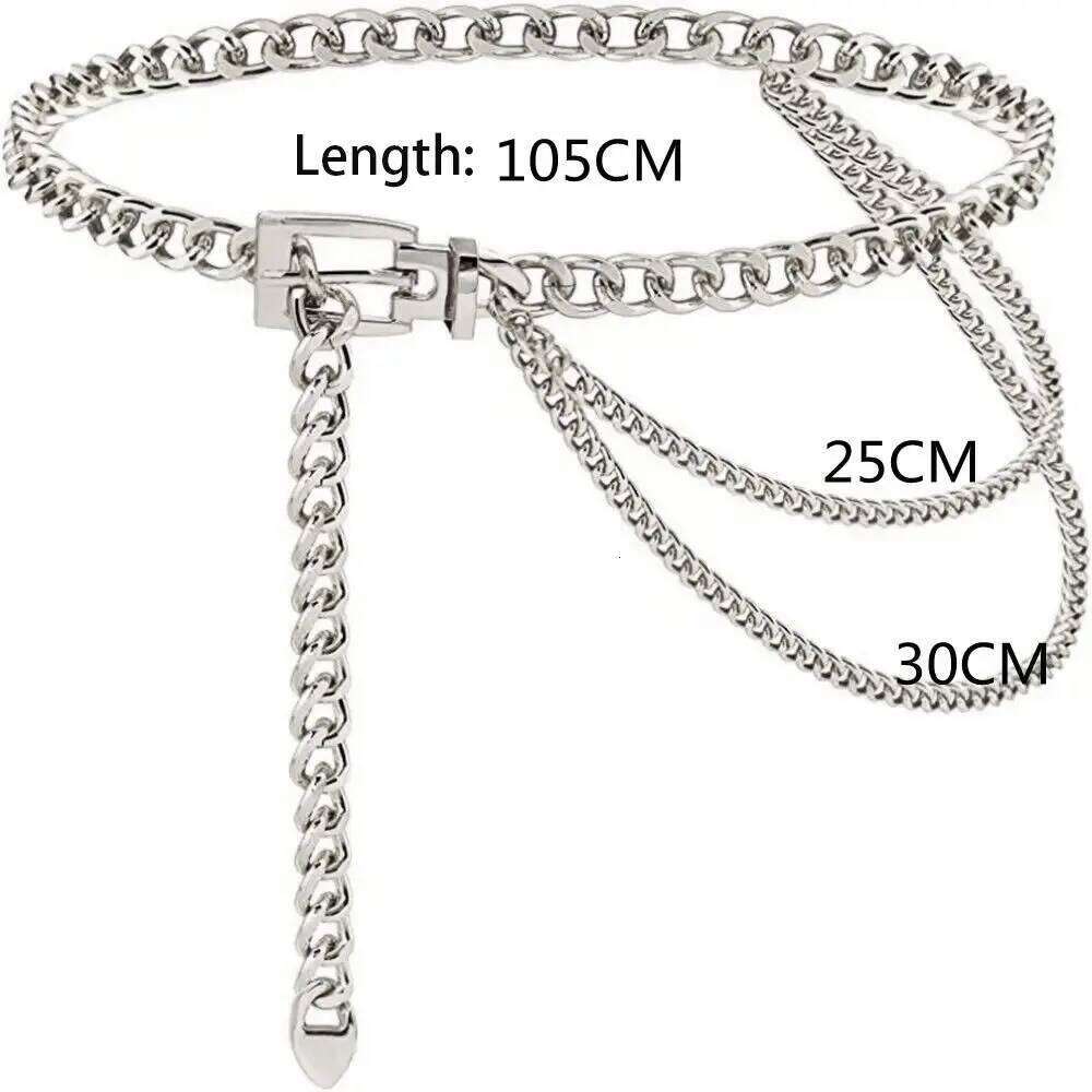 Fashion Multilayer Metal Punk Dress Jeans Accessory Gold Silver Ladies Waist Chain Belt H260228