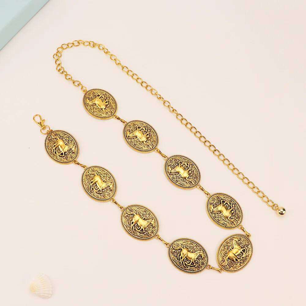 Adjustable Bohemian Belly Body Jewelry Vintage Style Waist Chain Belt for Women Dress Jeans Decoration Fashion Accessory H260228
