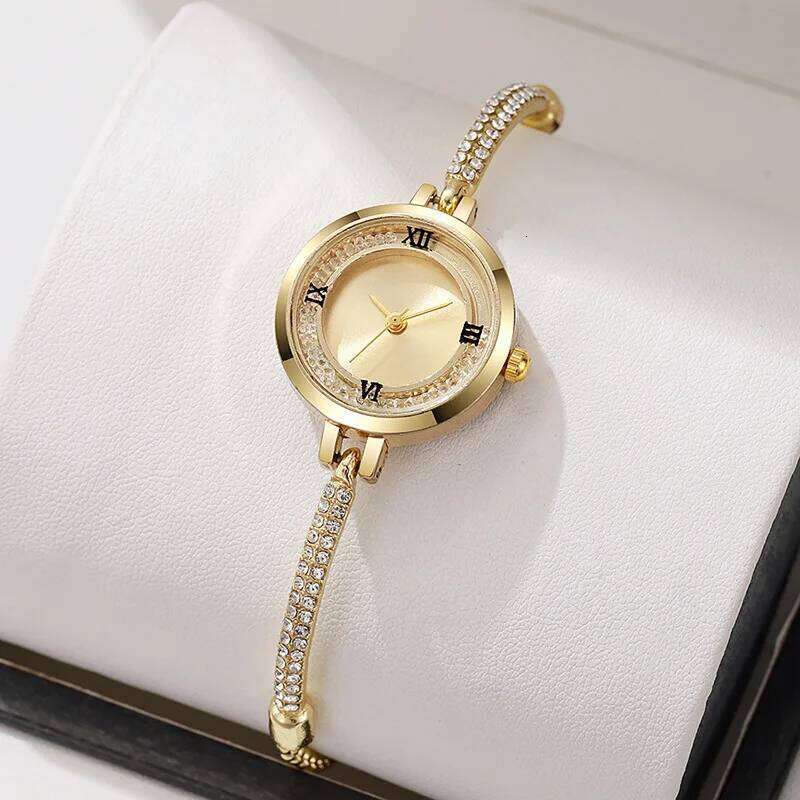 New Fashion Rhinestone Women's Fine Strap Female Analog Quartz es Clock Gift Reloj Mujer H260228