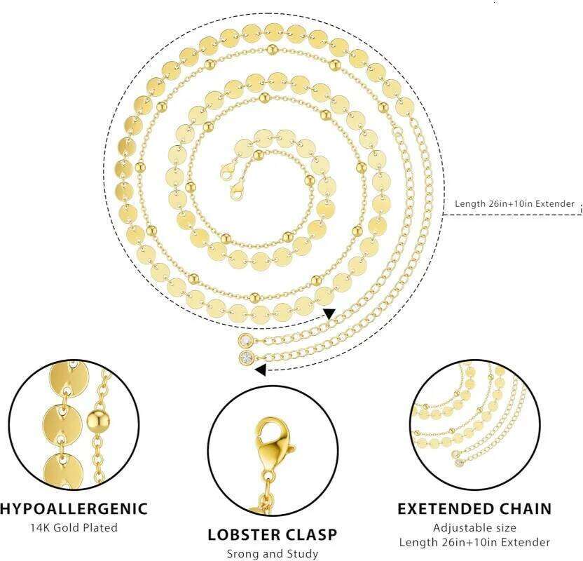 Chain, 14K Gold Plated Belly Adjustable Waterproof Body Chain Sexy Bikini Waist for Women Satellite Beads H260228