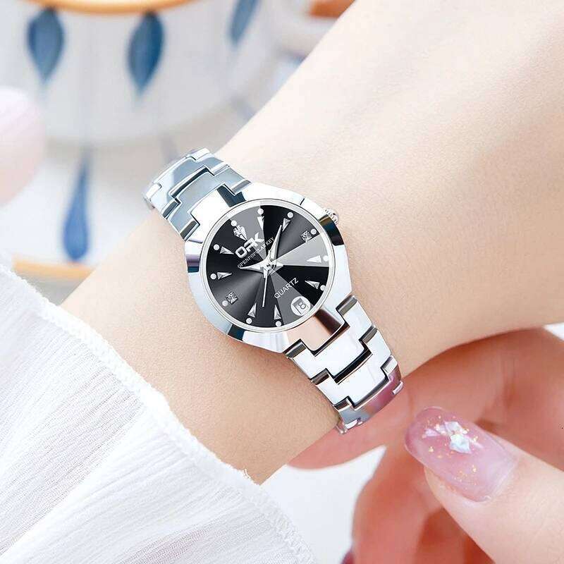OPK 8105 Women's es Original Wrist for Girl Waterproof Luminous Ladies Fashionable Zircon Scale Date H260228