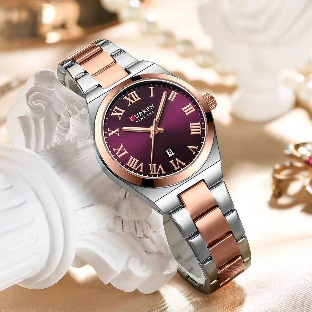 CURREN Women,es for Women,Ladies es,Waterproof Fashion Dress Stainless Steel Analog es Date H260228