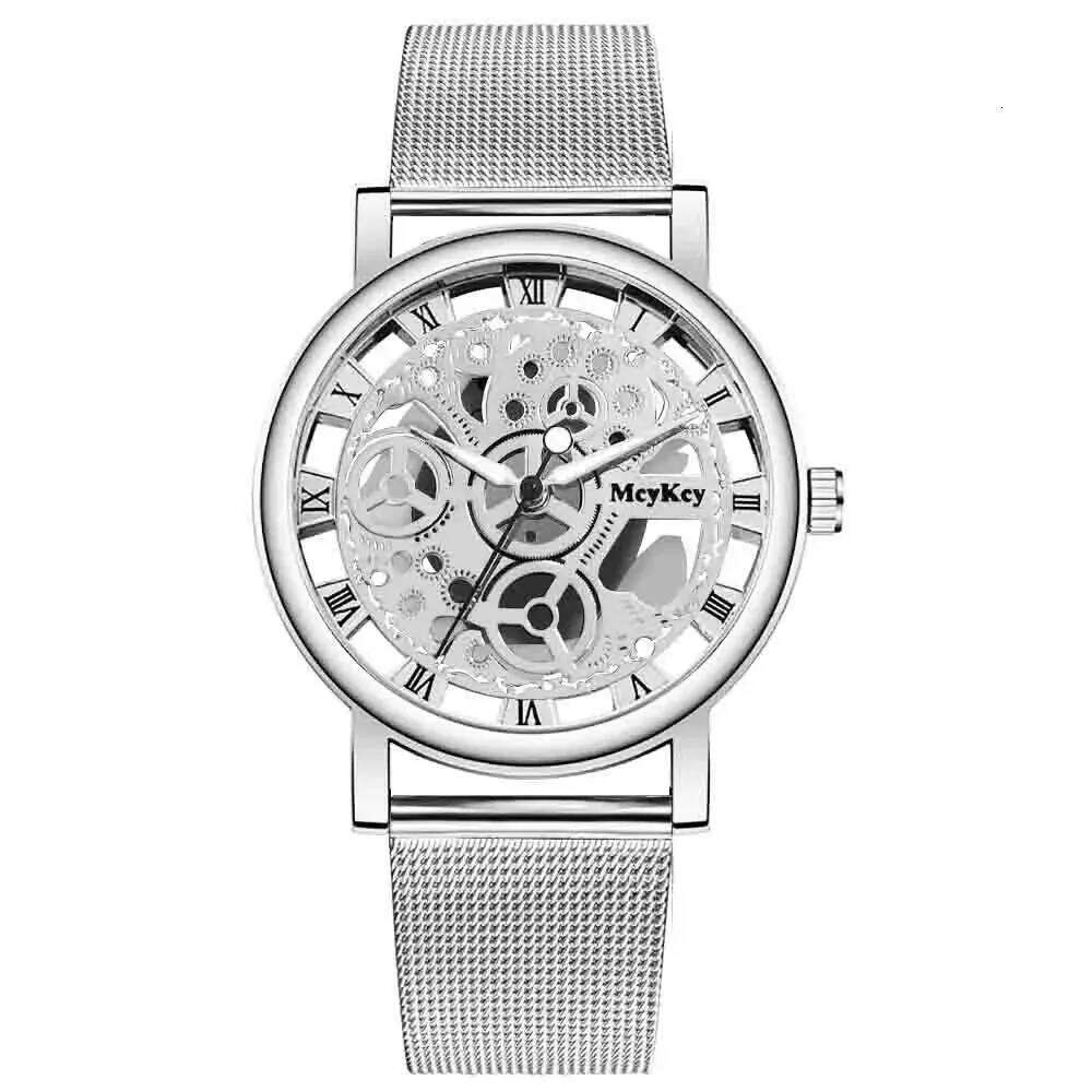 Fashion Top Women Hollow Skeleton Faux Mechanical Ladies Metal Mesh Quartz Wrist es For Female Relogio Feminino H260228