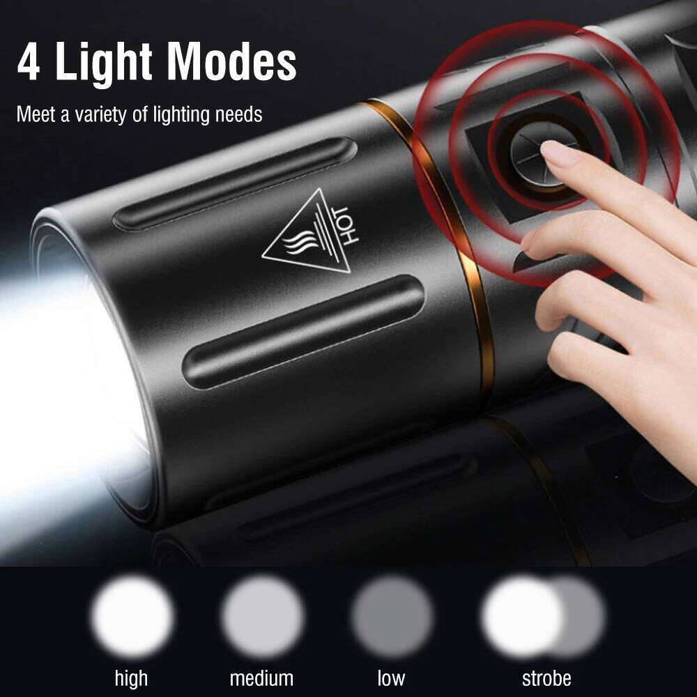 BORUiT Ultra Bright 3000LM LED 26650 Zoom Torch 5000mAH USB Rechargeable Handheld Flashlight Camping Fishing Lantern Z260301