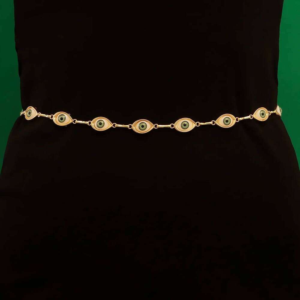 Fashionable Ethnic Style Single Layer Creative Eye Women's Skirt Sweater Body Exaggerated Waist Chain H260228